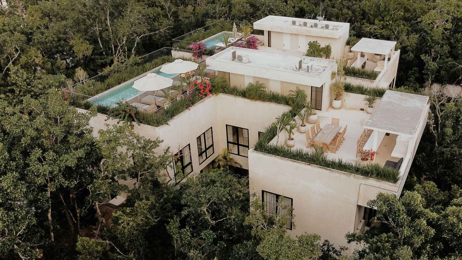 Aerial view of Villa Imperia’s rooftop.
