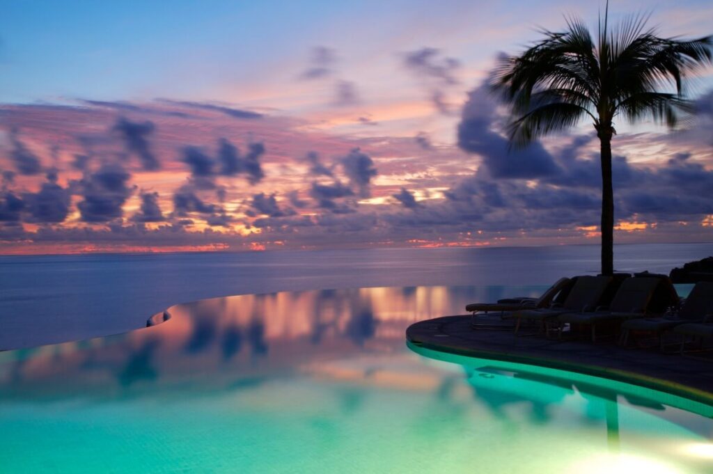 A shot of beautiful twilight & cloudscape in tropical paradise