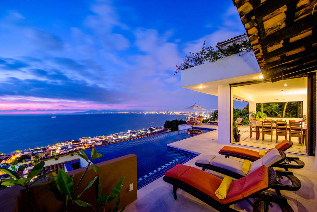 Sunset views of Punta del Cielo in Puerto Vallarta